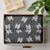 Weißer Schädel und Crossbone auf Schwarzem Seidenpapier (Geschenk)