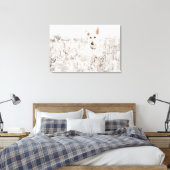 Weißer Schäfer im Schnee Leinwanddruck (Insitu (Schlafzimmer))