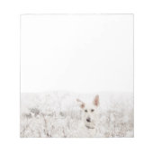 Weißer Schäfer im Schnee Notizblock (Vorderseite)