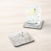 Weißer Schäfer im Schnee Untersetzer (Rechte Seite)