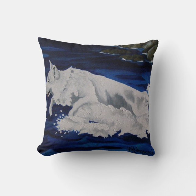 Weißer Schäfer Splash Pillow Kissen (Vorderseite)