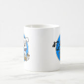 Weißer Schäferhund - blaues Logo Kaffeetasse (Mittel)