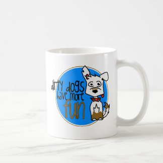 Weißer Schäferhund - blaues Logo Kaffeetasse