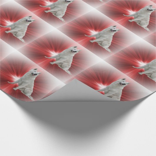 Weißer Schäferhund Geschenkpapier (Ecke)