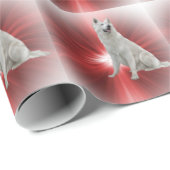 Weißer Schäferhund Geschenkpapier (Rolleneckpunkt)