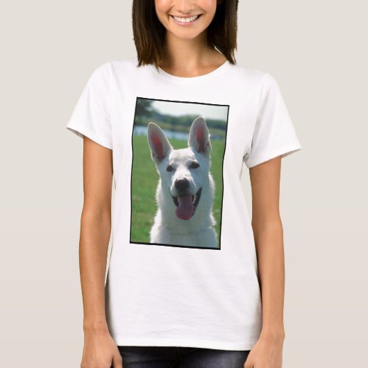 Weißer Schäferhund-Hund T-Shirt (Vorderseite)