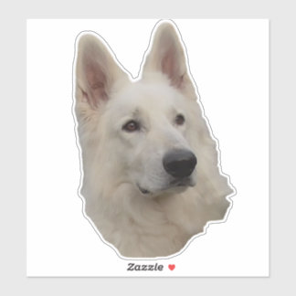 weisser Schäferhund Kopf Aufkleber