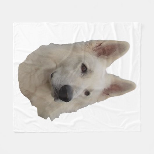 weisser Schäferhund Kopf Decke (Vorderseite (Horizontal))