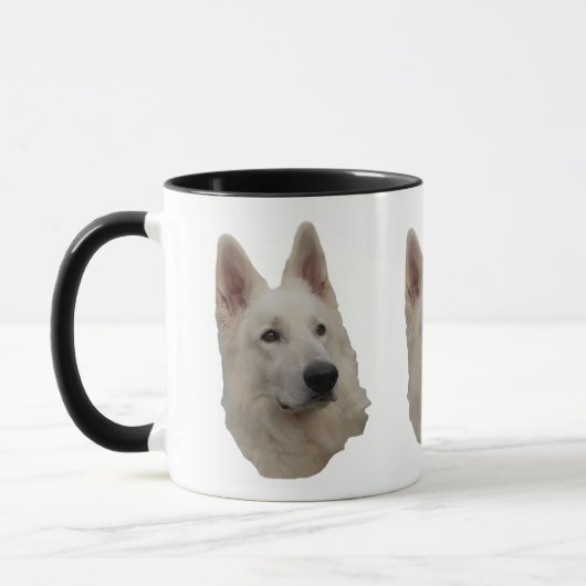 weisser Schäferhund Kopf Tasse (Links)
