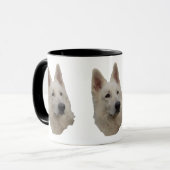 weisser Schäferhund Kopf Tasse (Vorderseite Links)