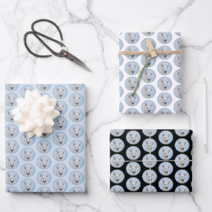 Weißer Schäferhund-Malerei - Süße originelle Hunde Geschenkpapier Set