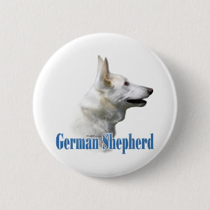Weißer Schäferhund-Name - Knopf Button