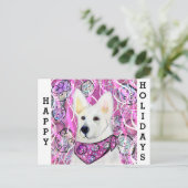 Weißer Schäferhund Postkarte (Stehend Vorderseite)