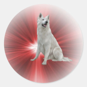 Weißer Schäferhund Runder Aufkleber