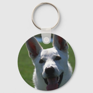 Weißer Schäferhund Schlüsselanhänger