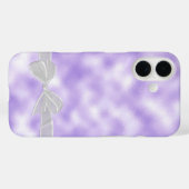 weißer Scherbogen auf lila Frost Case-Mate iPhone Hülle (Rückseite (Horizontal))