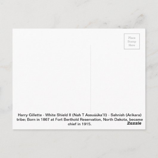 Weißer Schild Postkarte (Rückseite)