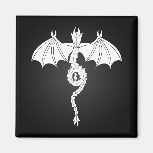 Weißer Schlangendrache Magnet (Vorne)