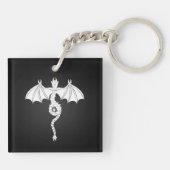 Weißer Schlangendrache Schlüsselanhänger (Rückseite)