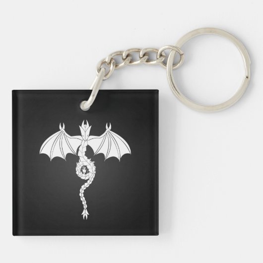 Weißer Schlangendrache Schlüsselanhänger (Rückseite)