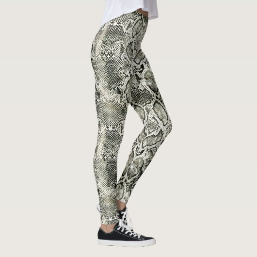 Weißer Schlangendruck Leggings (Rechts)