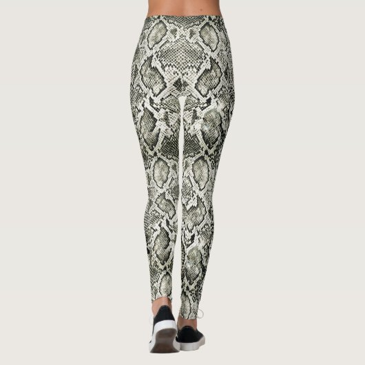 Weißer Schlangendruck Leggings (Rückseite)