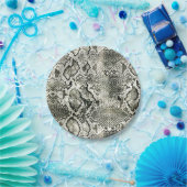 Weißer Schlangendruck Pappteller (Party)