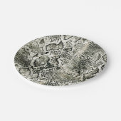 Weißer Schlangendruck Pappteller (Schrägansicht)