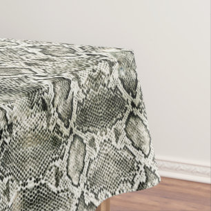 Weißer Schlangendruck Tischdecke
