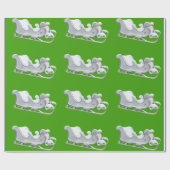 Weißer Schlitten zum Grünbuch Geschenkpapier (Flach)