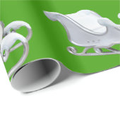 Weißer Schlitten zum Grünbuch Geschenkpapier (Rolleneckpunkt)