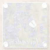 Weißer Schmetterling auf dem Lavendel Glasuntersetzer (Rückseite)