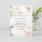 Weißer Schmetterling Einladung (Stehend Vorderseite)