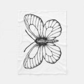 Weißer Schmetterling Fleecedecke (Vorderseite)