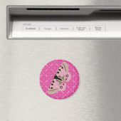 Weißer Schmetterling in Pink Magnet (In Situ (Geschirrspüler))