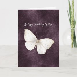 Weißer Schmetterling Lila Geburtstag Karte