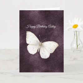 Weißer Schmetterling Lila Geburtstag Karte