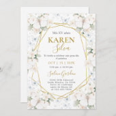 Weißer Schmetterling Quinceanera Einladung (Vorne/Hinten)