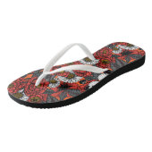 Weißer Schmetterling und Rose Badesandalen (Schrägansicht)