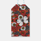 Weißer Schmetterling und Rose Geschenkanhänger (Rückseite)