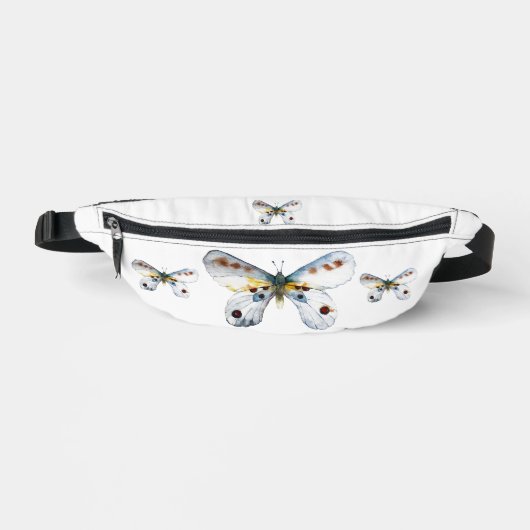 Weißer Schmetterling - Zweiseitiger Druckfany Pack Bauchtasche (Vorderseite)