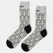 Weißer Schmetterlingsdesign personalisiert Socken (Linkes Detail)