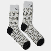 Weißer Schmetterlingsdesign personalisiert Socken (Rechts)