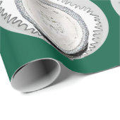 Weißer Schmuck zum Grünbuch Geschenkpapier (Rolleneckpunkt)