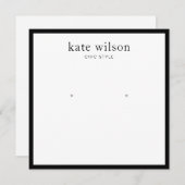 Weißer Schmuckschmuck mit schwarzer Grenze Einladung (Vorne/Hinten)