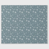 Weißer Schnee auf Dusty Blue Modern Weihnachtsgesc Geschenkpapier (Flach)