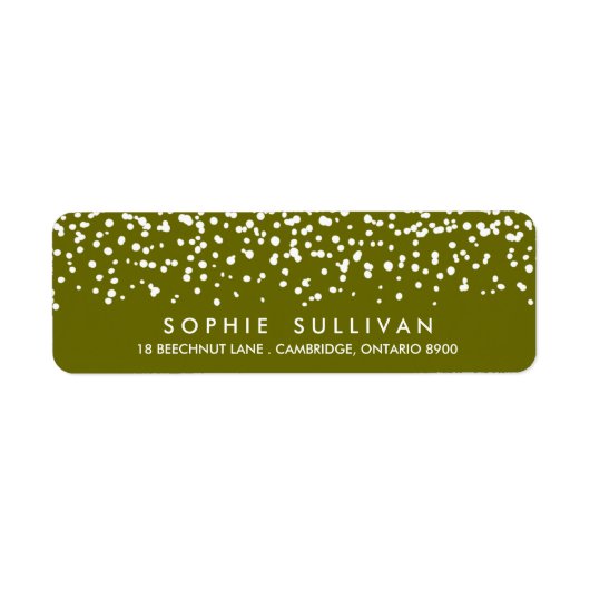 Weißer Schnee | Green Holiday Address Label (Vorne)