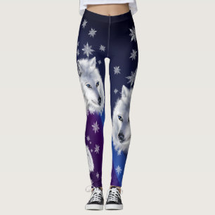 WEISSER SCHNEE-WOLF LEGGINGS
