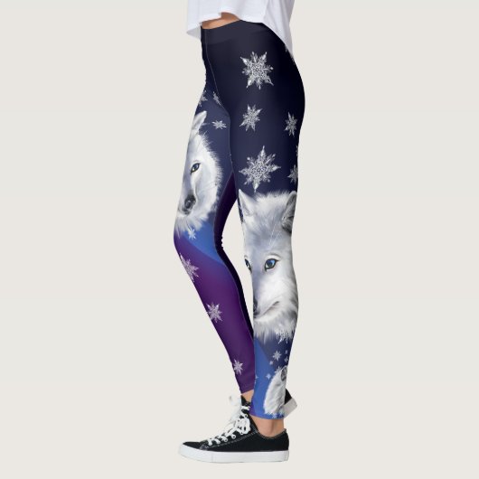 WEISSER SCHNEE-WOLF LEGGINGS (Links)