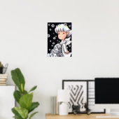 Weißer Schneeenkel. Poster (Heimbüro)